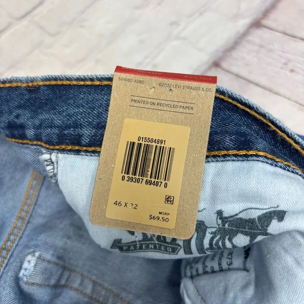 NWT Levi's 550 Relaxed Jeans Men Size 46x32 Blue Denim C106 -6